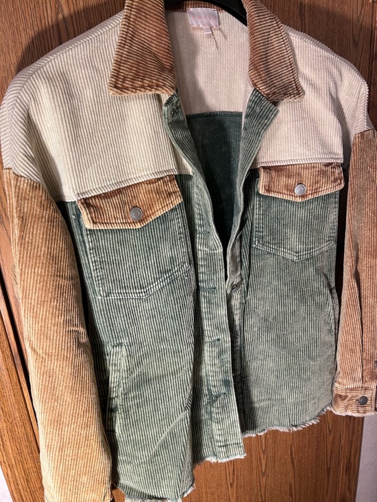 Entro Raw Hemmed Boho Patchwork Lightweight Shacket - Picture 2 of 5